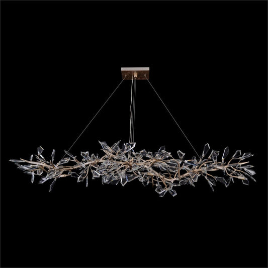 14-Light Antique Silver Crystal Chandelier