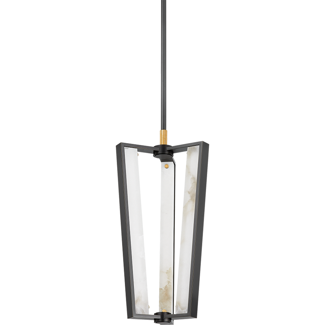 3-Light Alabaster Cage Pendant Light / Aged Brass/Distressed Bronze