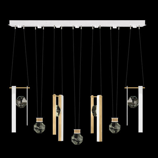 60-Inch Seven-Drop Crystal LED Pendant Light / White