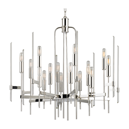 Hudson Valley Lighting Bari 16 Light 30 inch Chandelier Ceiling Light / Polished Nickel