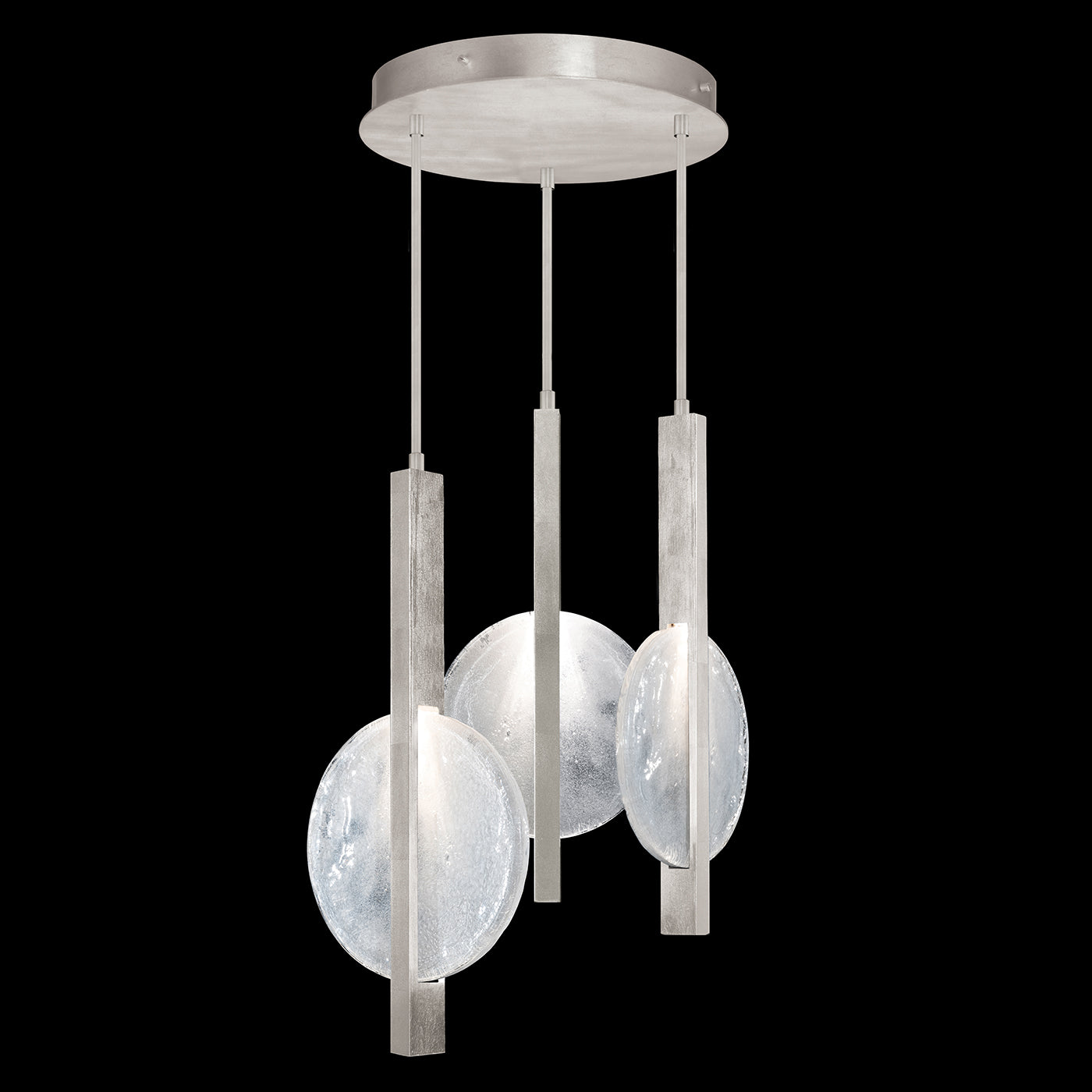 16-Inch Three-Drop Glass Pendant Light