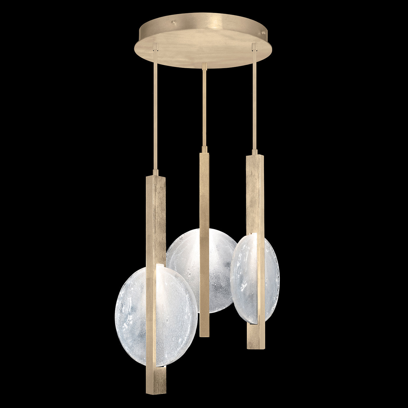 16-Inch Three-Drop Glass Pendant Light