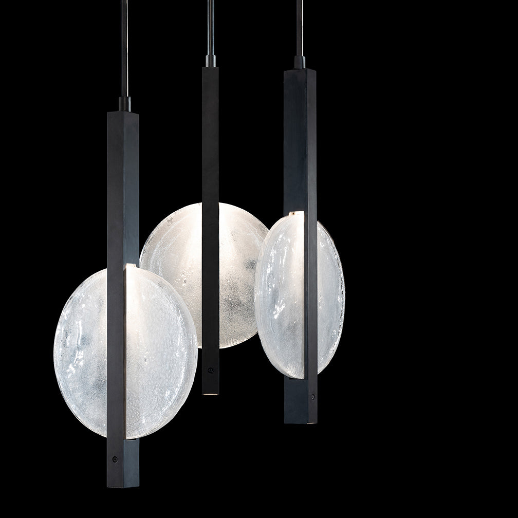 16-Inch Three-Drop Glass Pendant Light