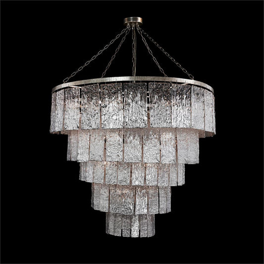 24-Light Silver Slumped Glass Chandelier / Default Title