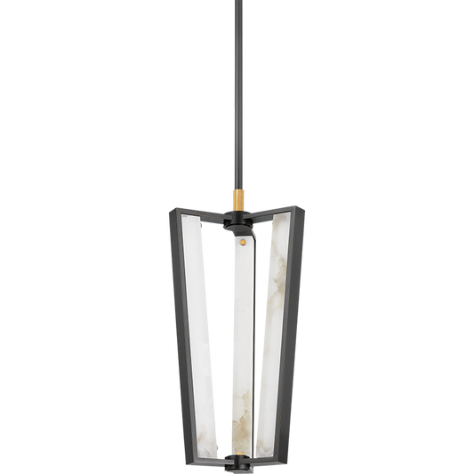 3-Light Alabaster Cage Pendant Light / Aged Brass/Distressed Bronze