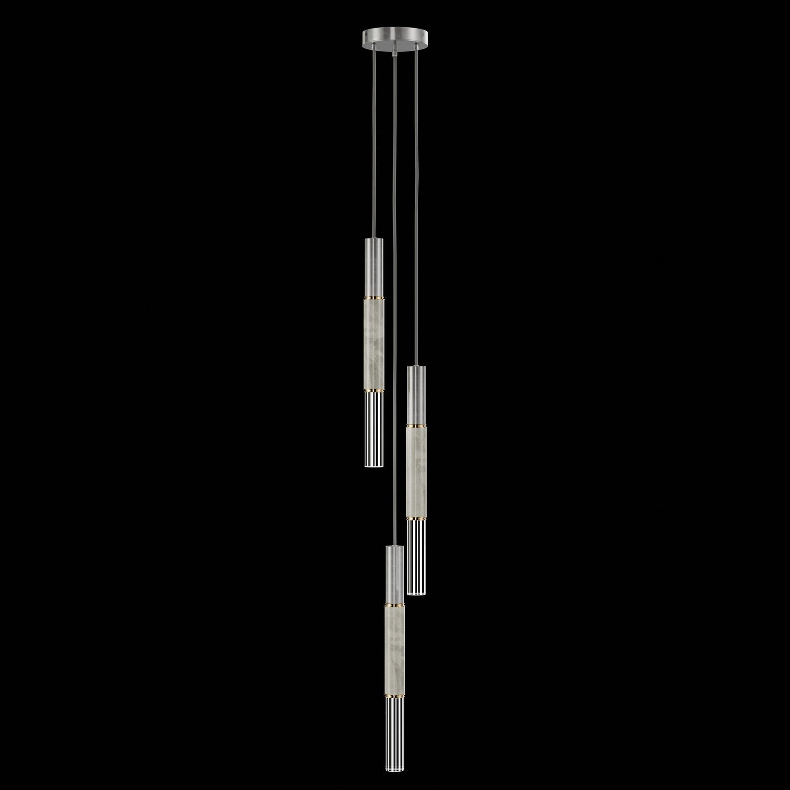 8.5-Inch Tubular LED Pendant Light / Silver Leaf / Brass / Smoke