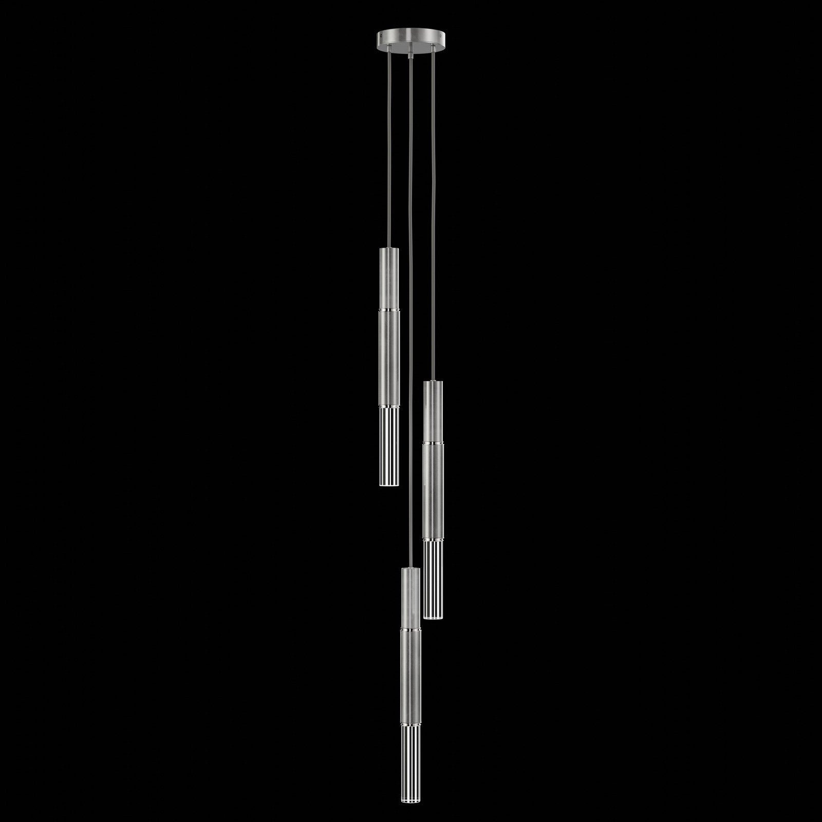 8.5-Inch Tubular LED Pendant Light / Silver Leaf / Nickel / No Skin