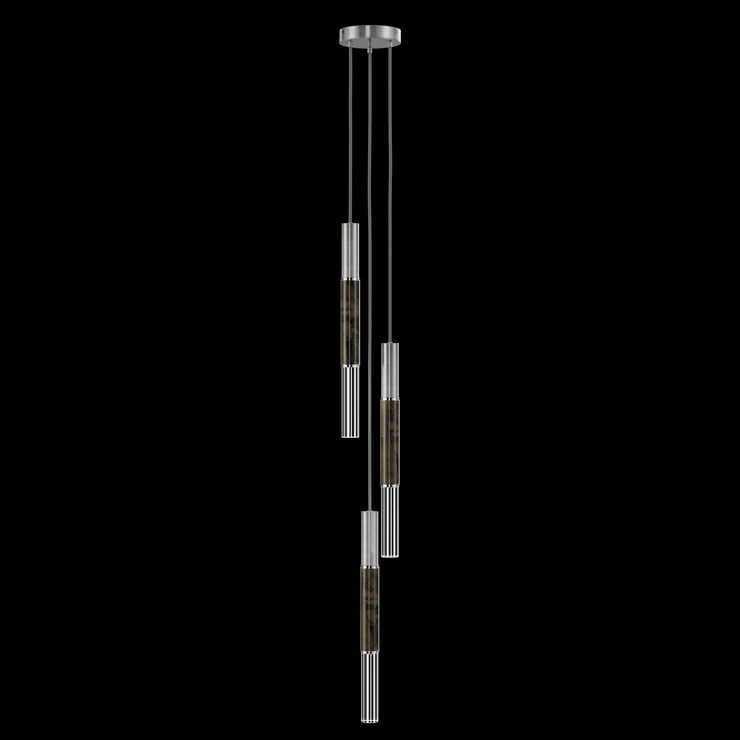 8.5-Inch Tubular LED Pendant Light / Silver Leaf / Nickel / Charcoal
