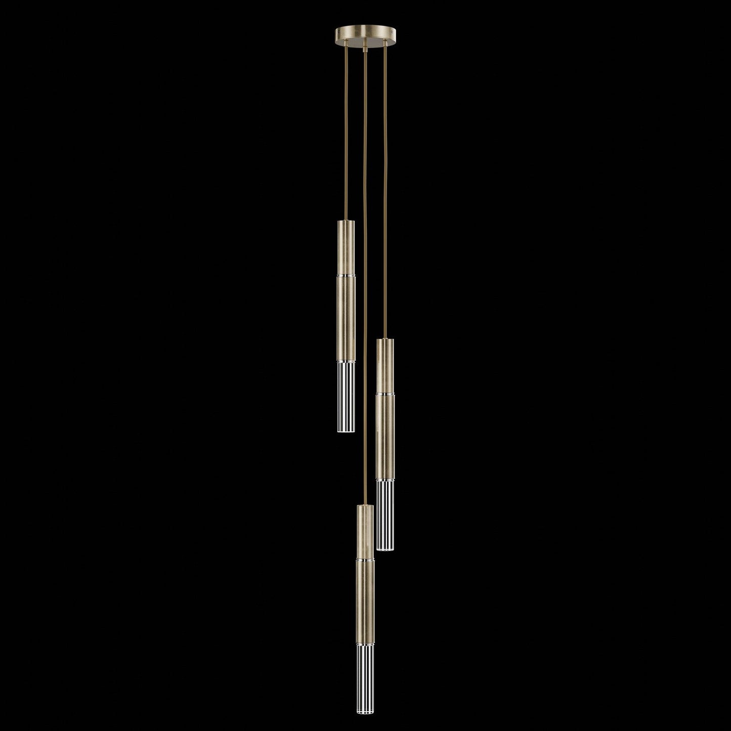 8.5-Inch Tubular LED Pendant Light / Soft Gold Leaf / Nickel / No Skin