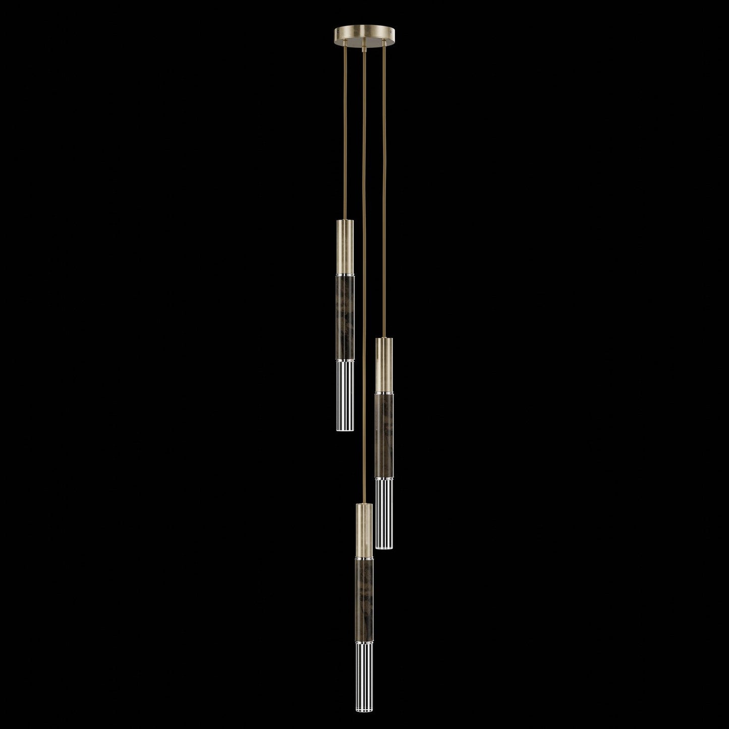 8.5-Inch Tubular LED Pendant Light / Soft Gold Leaf / Nickel / Charcoal