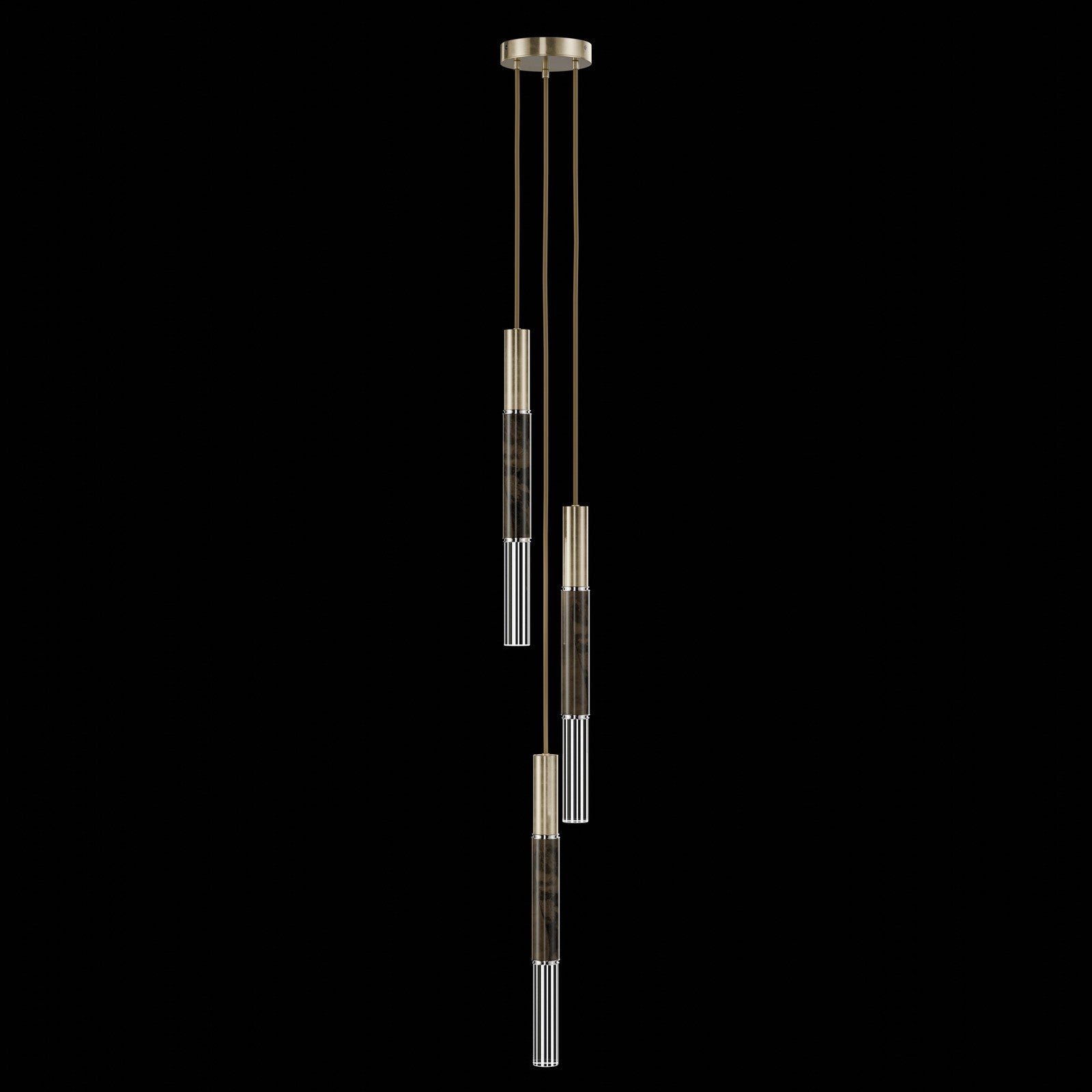 8.5-Inch Tubular LED Pendant Light / Soft Gold Leaf / Nickel / Charcoal