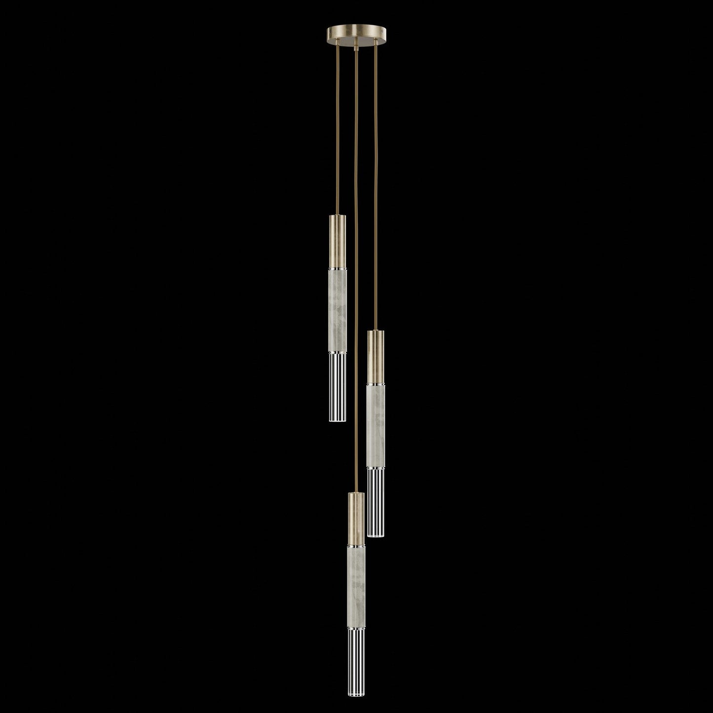 8.5-Inch Tubular LED Pendant Light / Soft Gold Leaf / Nickel / Smoke