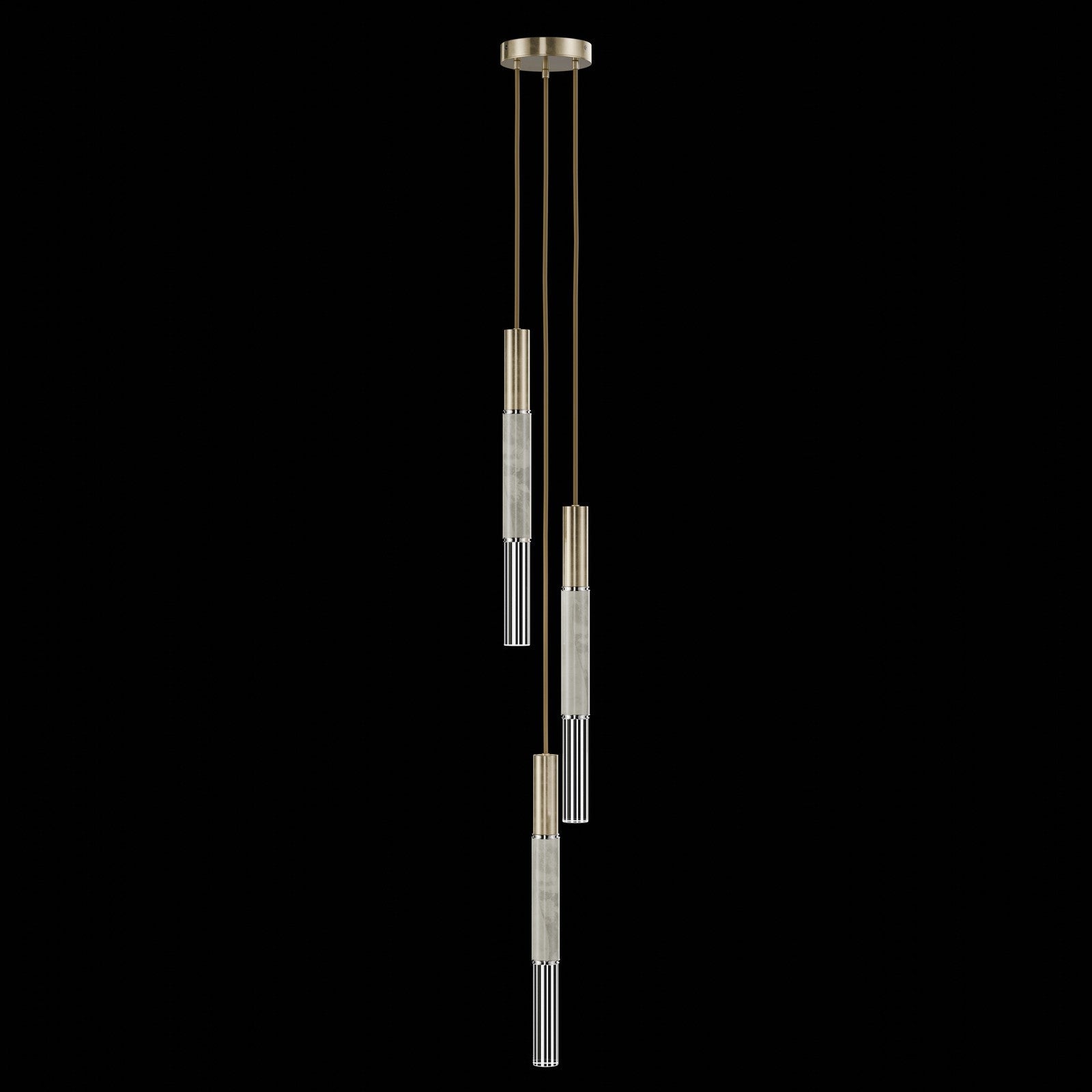 8.5-Inch Tubular LED Pendant Light / Soft Gold Leaf / Nickel / Smoke