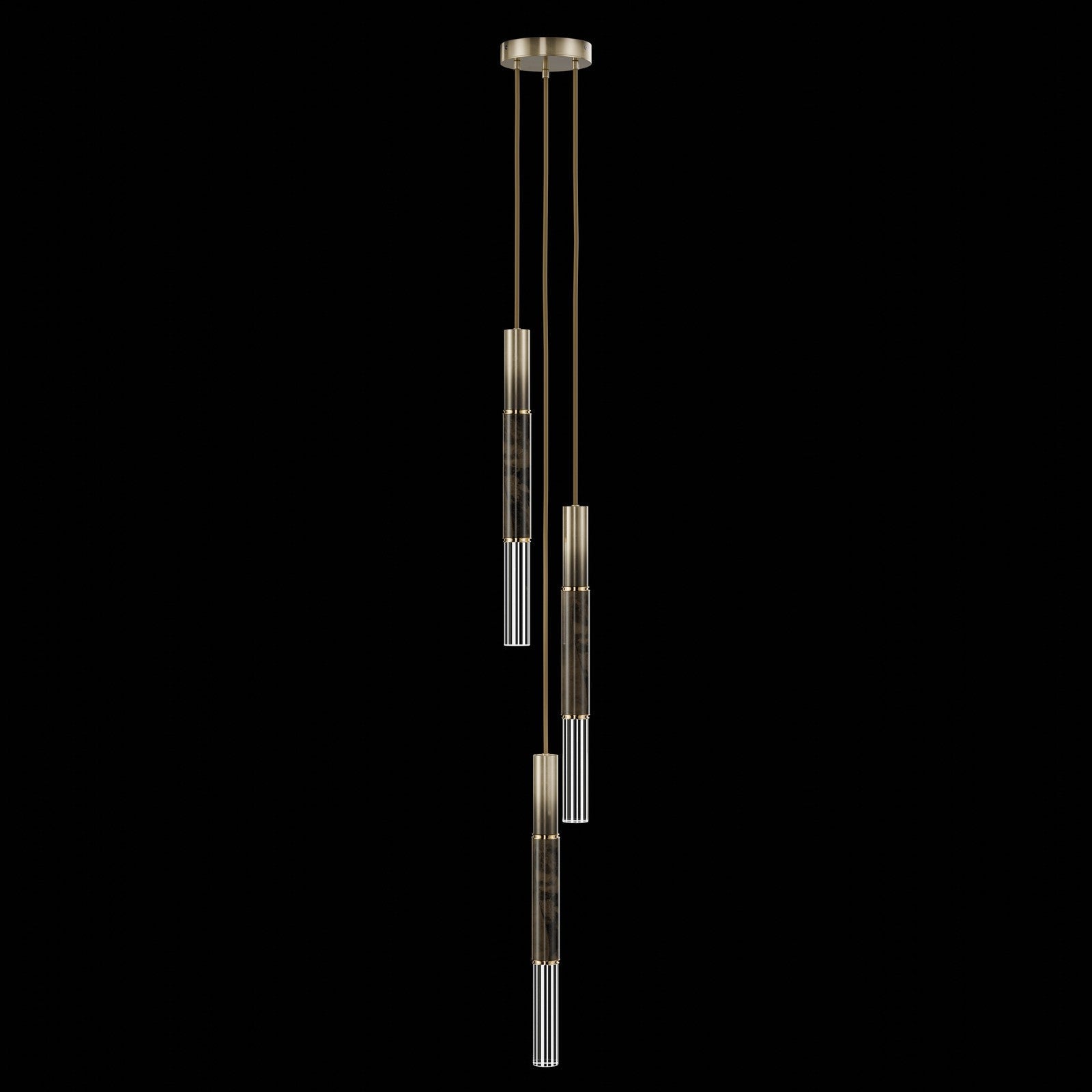 8.5-Inch Tubular LED Pendant Light / Ombre Bronze / Brass / Charcoal