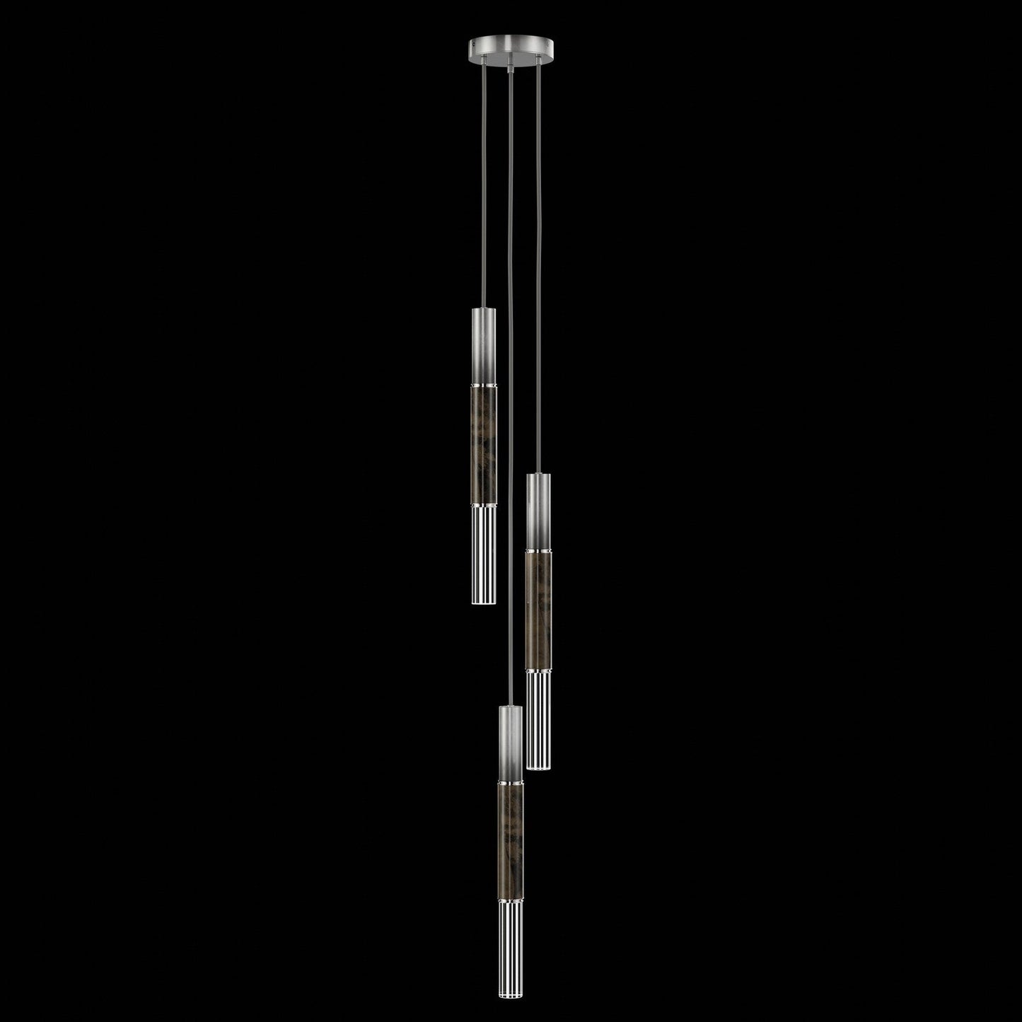 8.5-Inch Tubular LED Pendant Light / Ombre Silver / Nickel / Charcoal