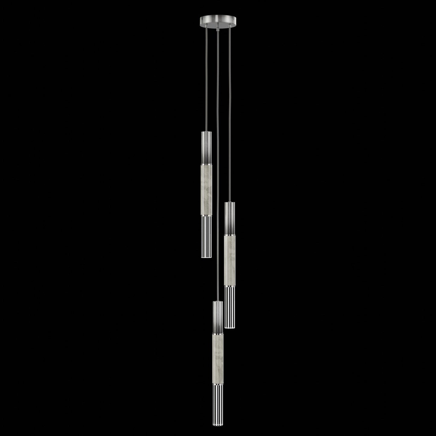 8.5-Inch Tubular LED Pendant Light / Ombre Silver / Nickel / Smoke