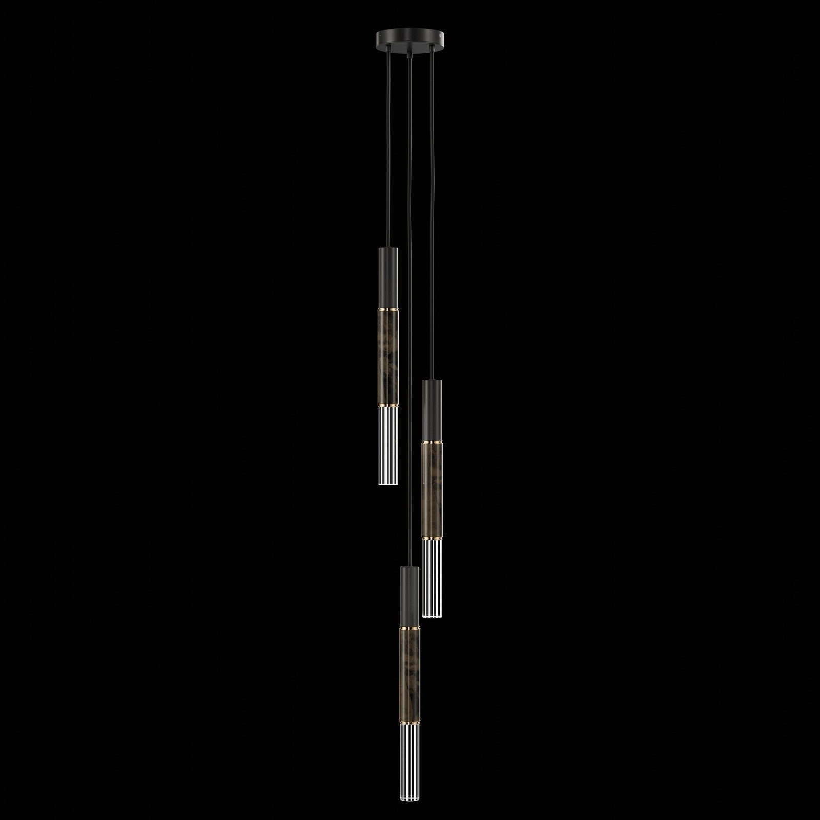 8.5-Inch Tubular LED Pendant Light / Black / Brass / Charcoal