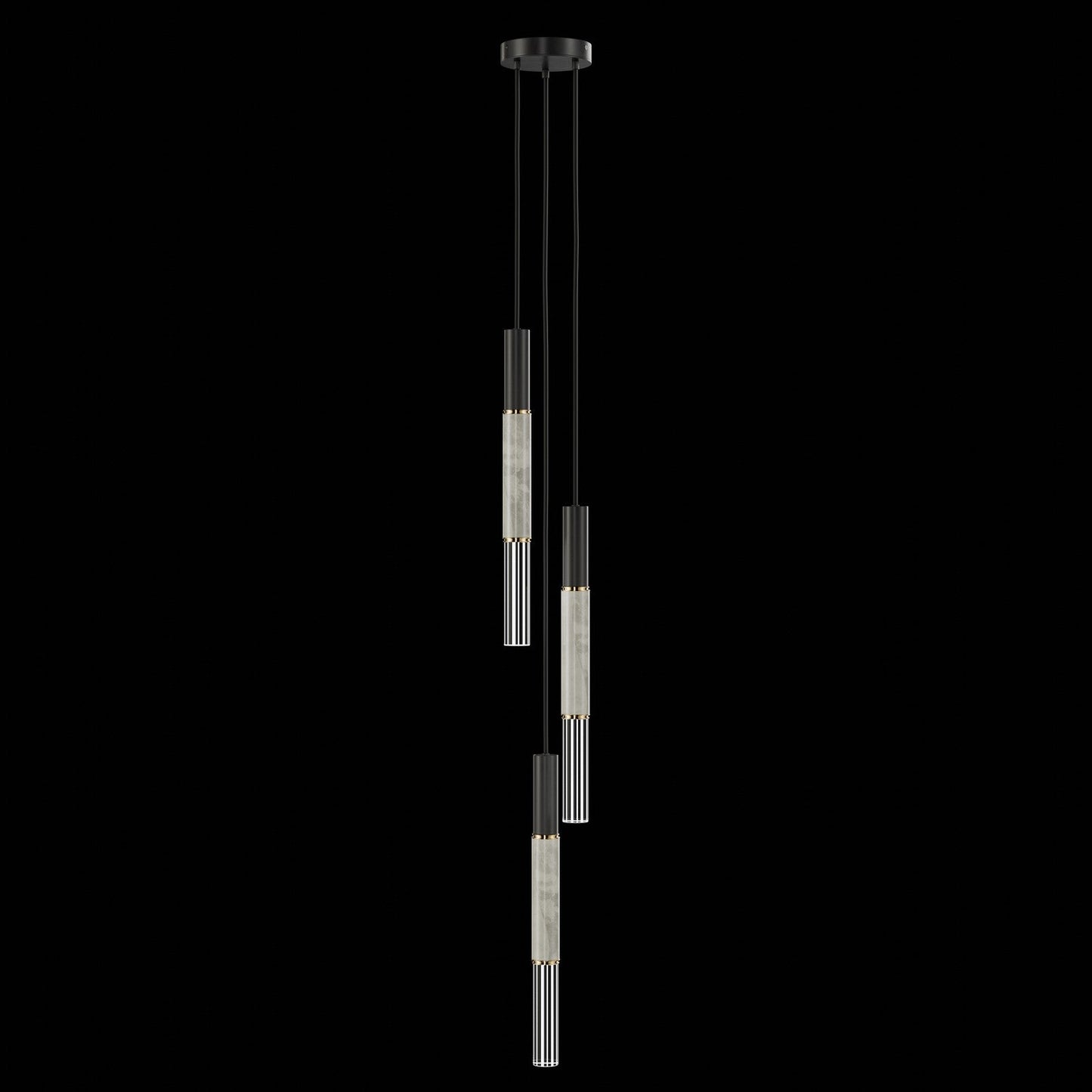 8.5-Inch Tubular LED Pendant Light / Black / Brass / Smoke