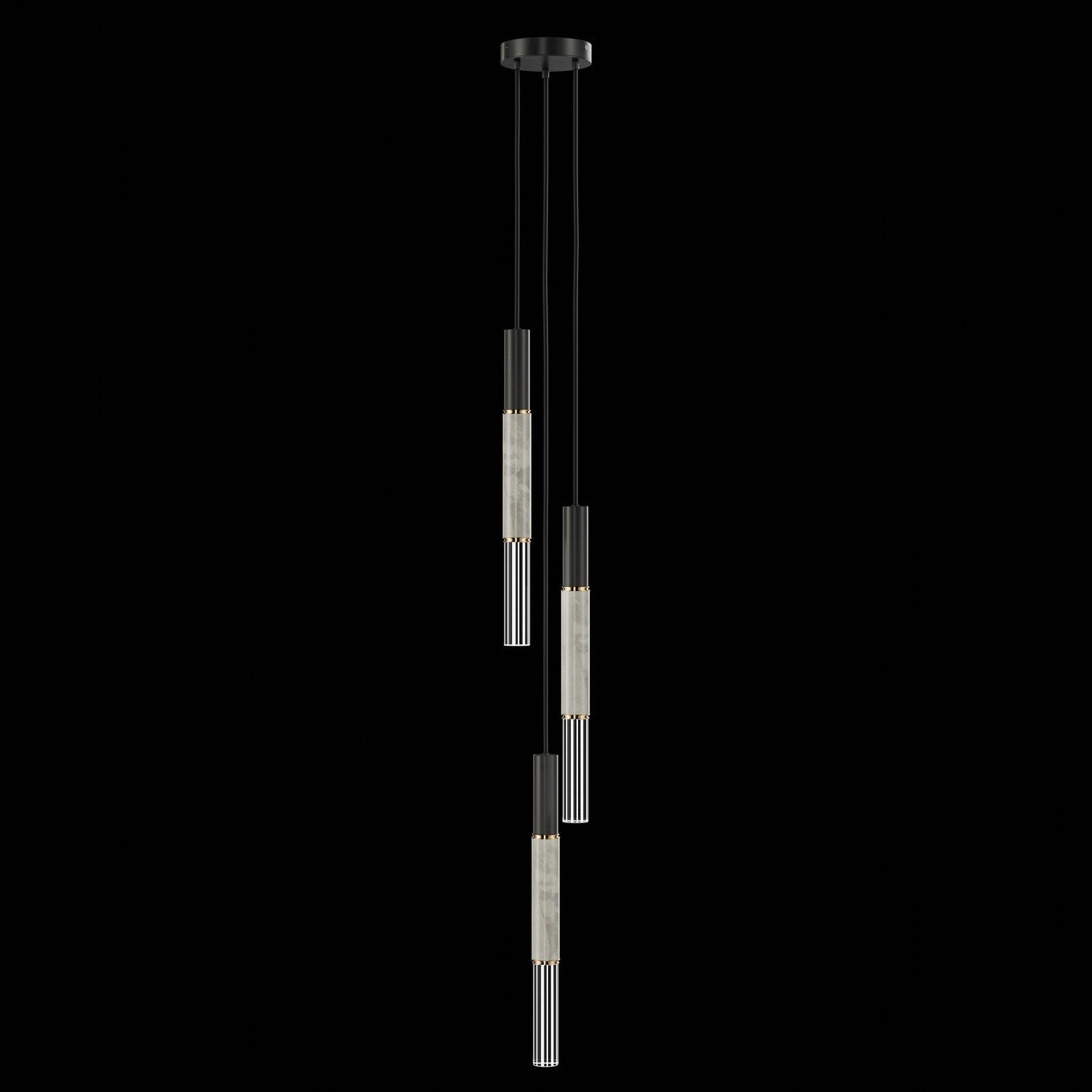 8.5-Inch Tubular LED Pendant Light / Black / Brass / Smoke