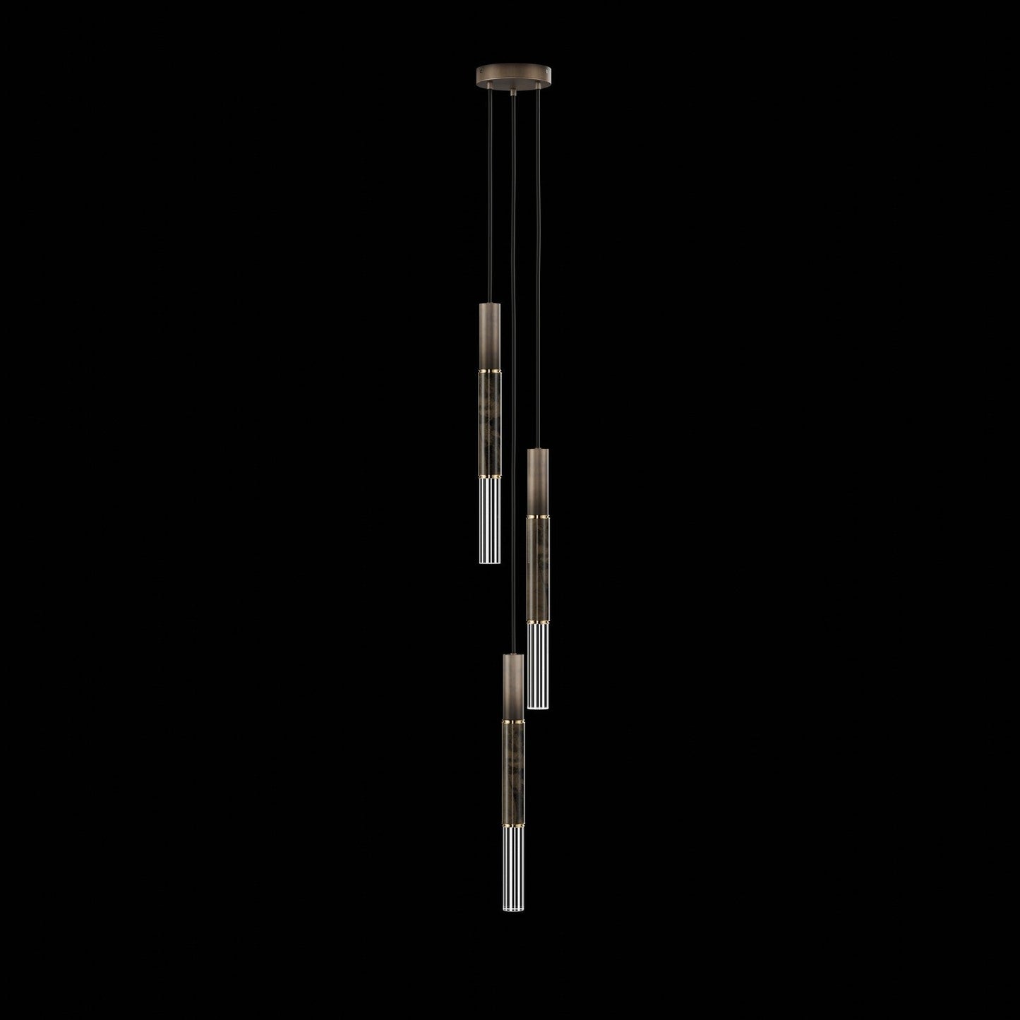 8.5-Inch Tubular LED Pendant Light / Bronze / Brass / Charcoal