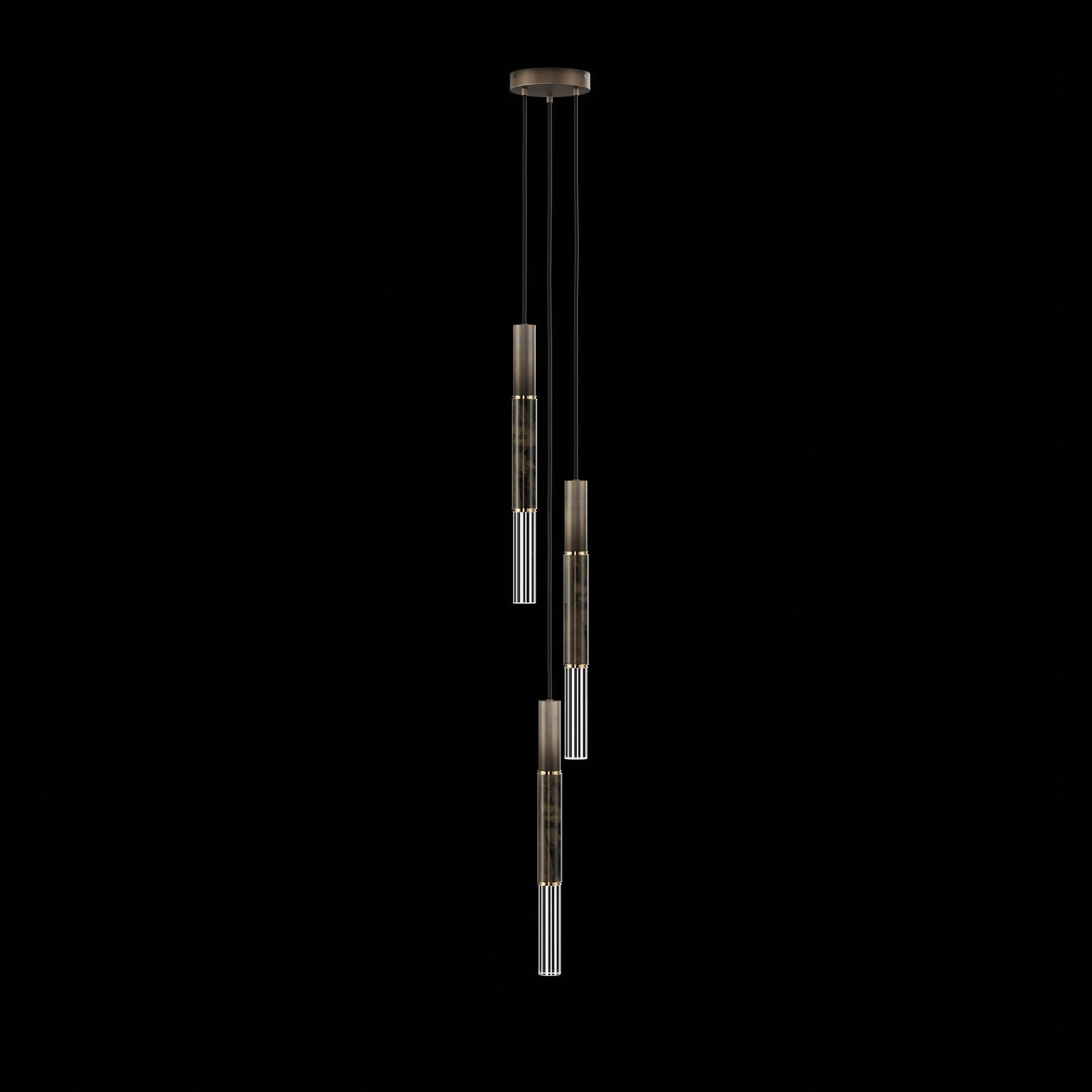 8.5-Inch Tubular LED Pendant Light / Bronze / Brass / Charcoal