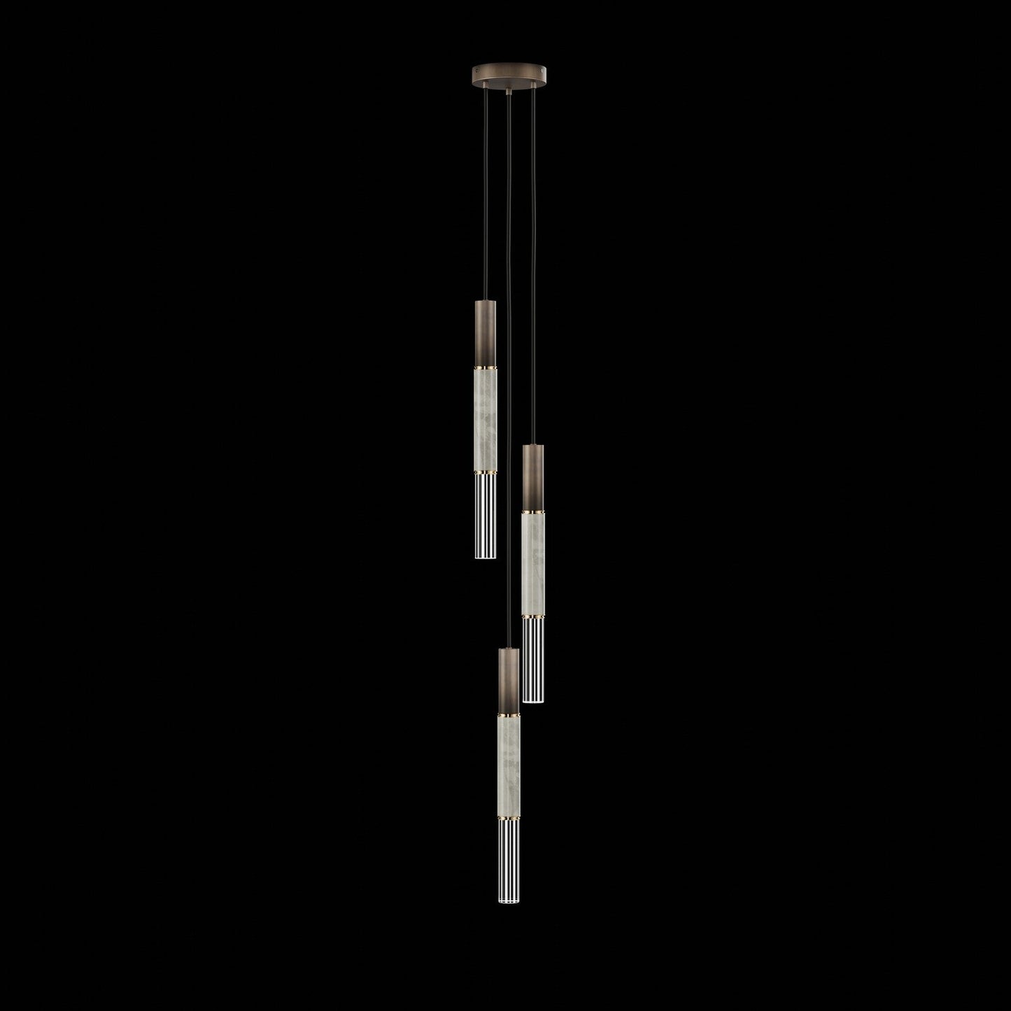 8.5-Inch Tubular LED Pendant Light / Bronze / Brass / Smoke