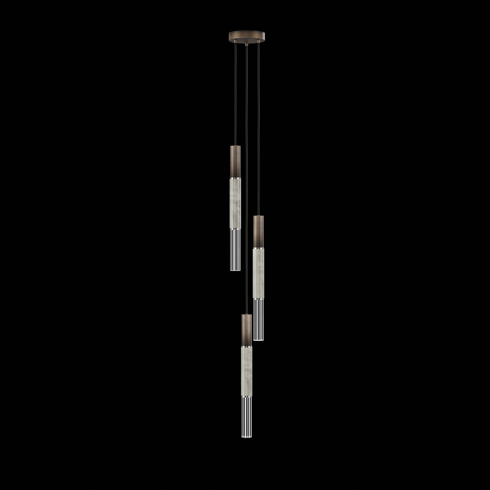 8.5-Inch Tubular LED Pendant Light / Bronze / Nickel / Smoke