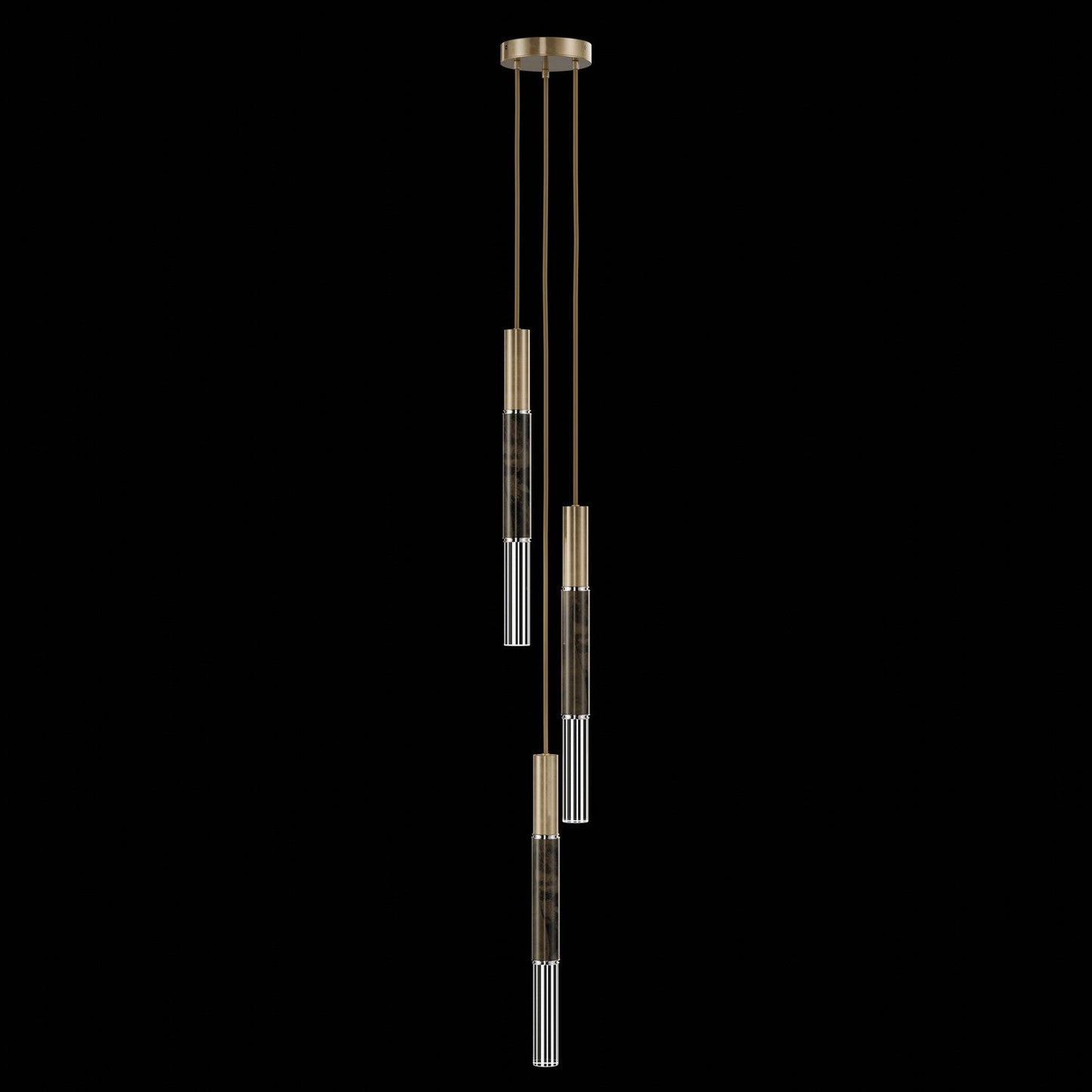 8.5-Inch Tubular LED Pendant Light / Gold Leaf / Nickel / Charcoal