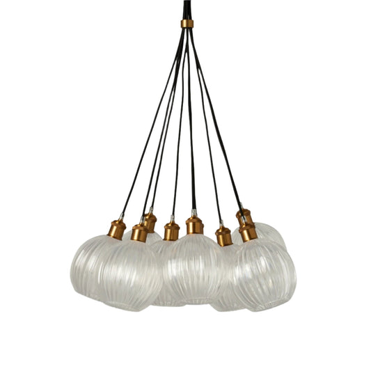 9-Light Clear or White Pendant Light / Clear/Silver