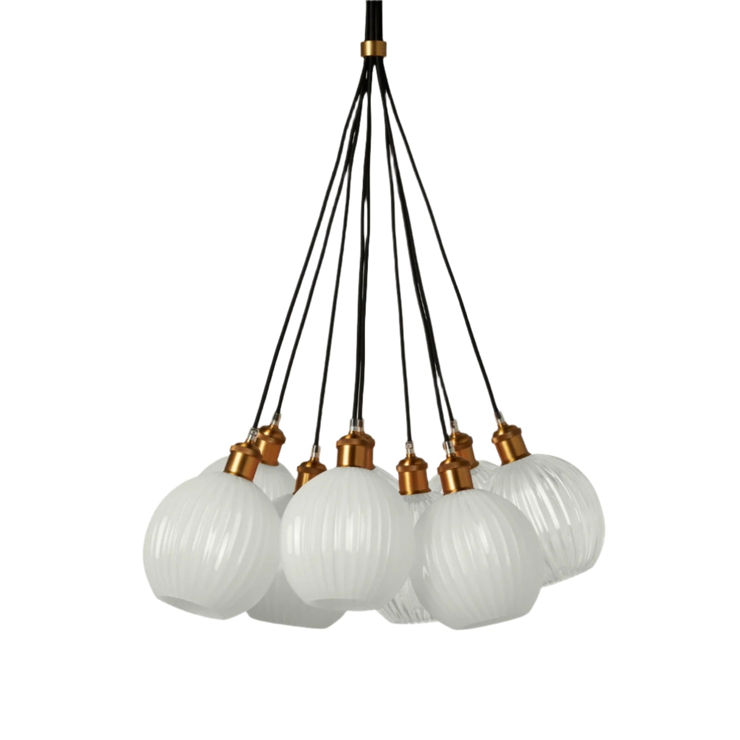 9-Light Clear or White Pendant Light / White/Silver