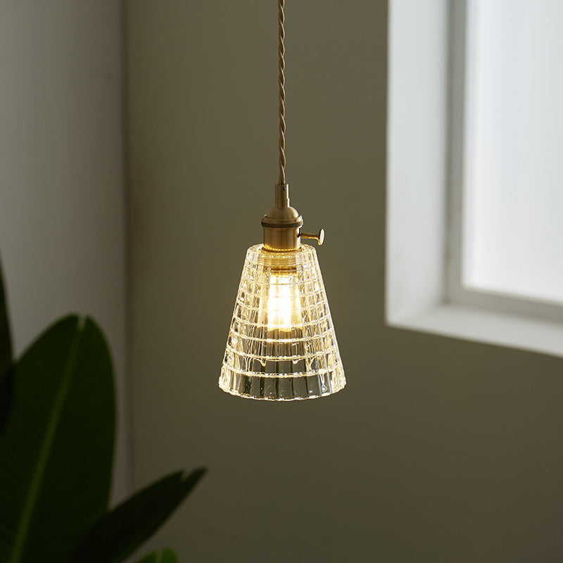 Copper Glass Warm-Light Pendant Light / J Type