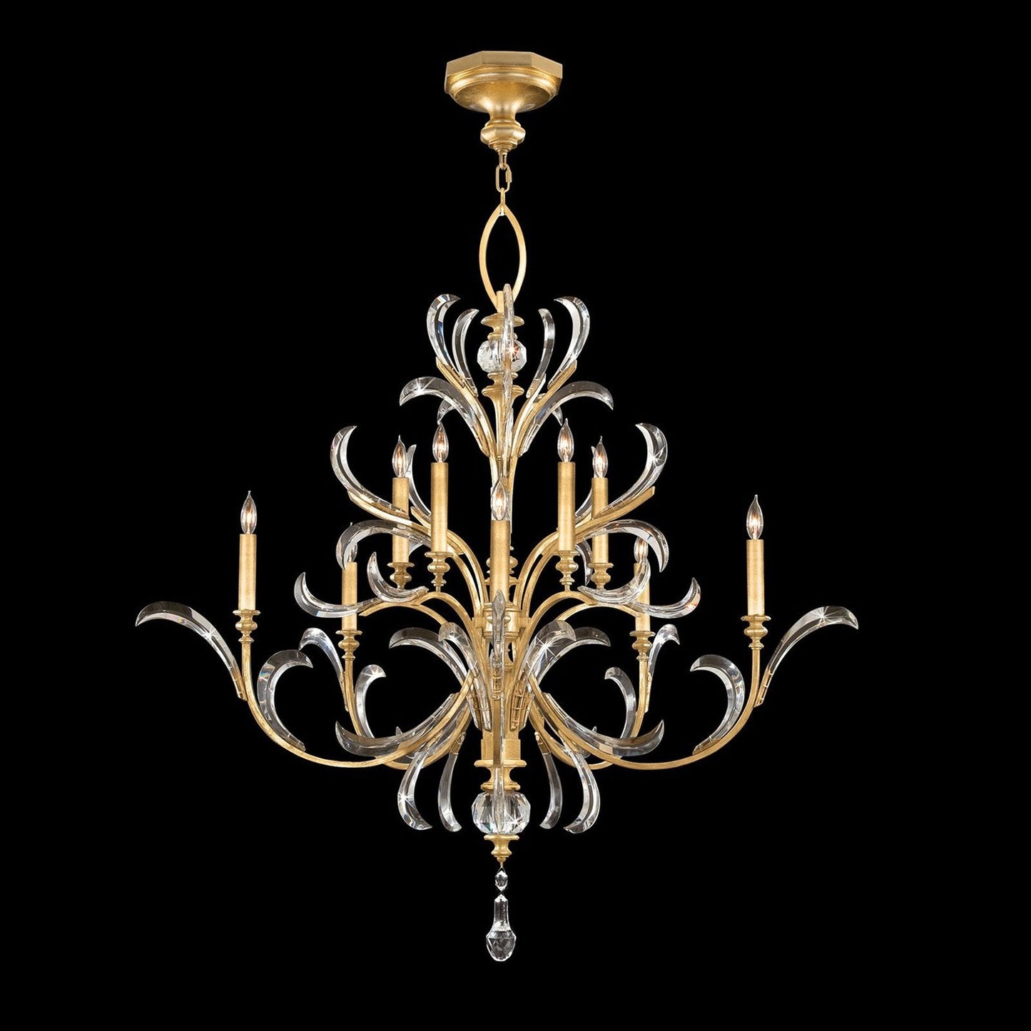 Fine Art Beveled Arcs 56" Round Chandelier / Gold