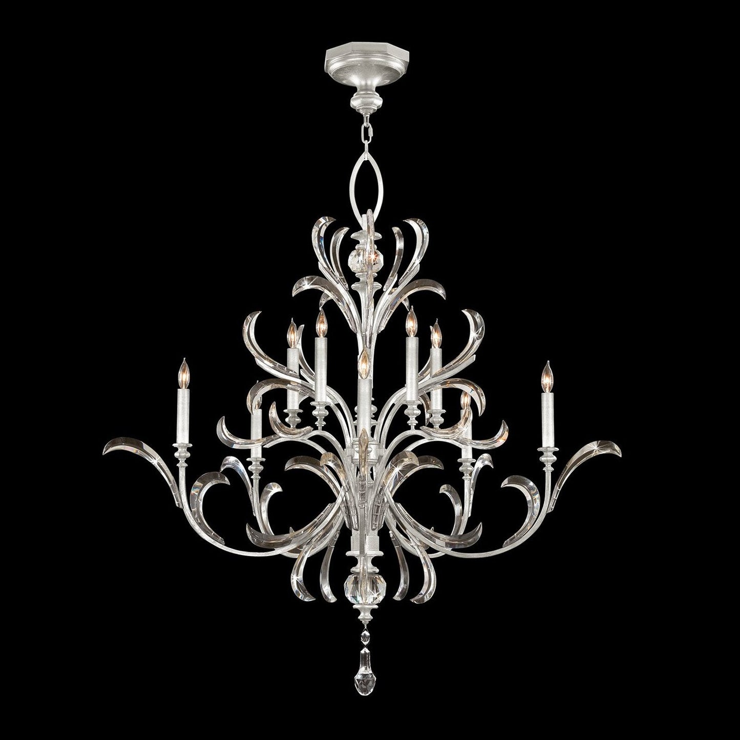 Fine Art Beveled Arcs 56" Round Chandelier / Muted Gold