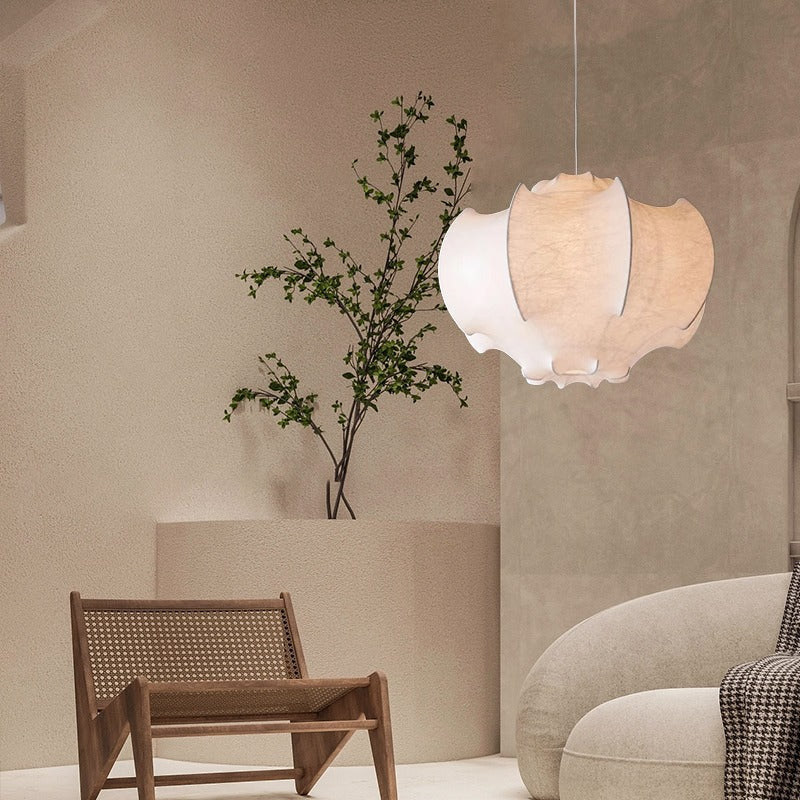 French Cream Silk Bedroom Chandelier / E27 / 500mm