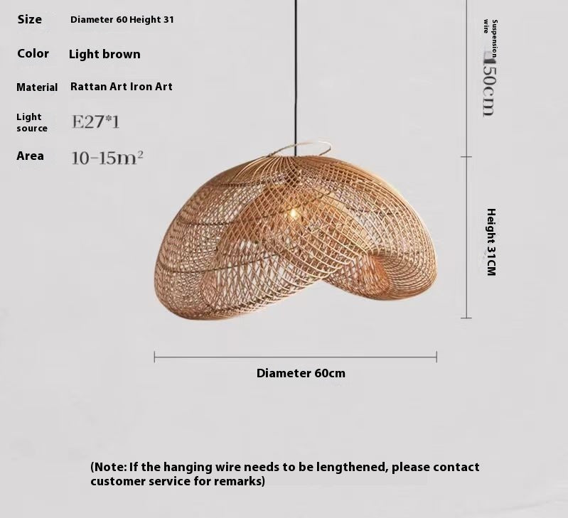 Handwoven Rattan Nordic Chandelier