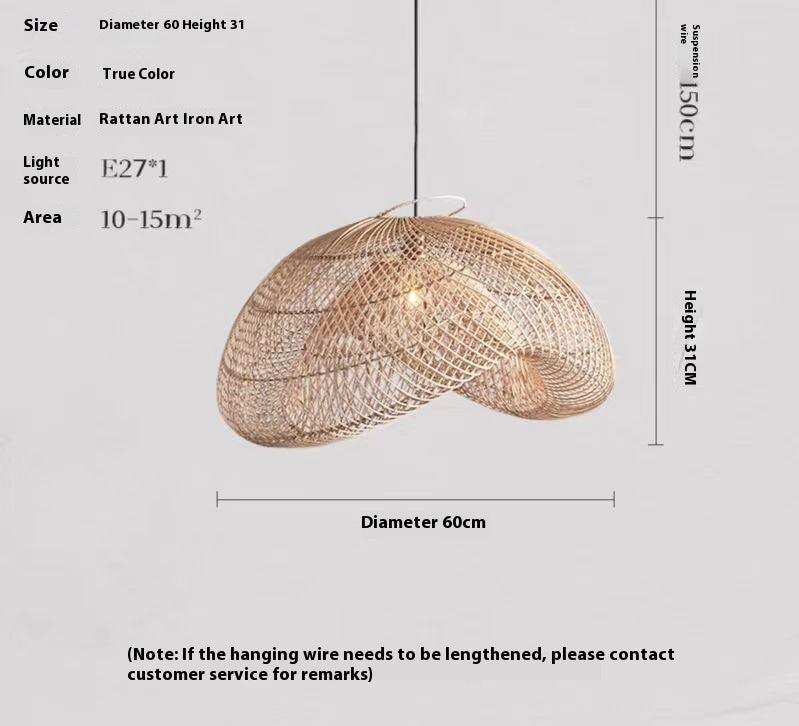 Handwoven Rattan Nordic Chandelier