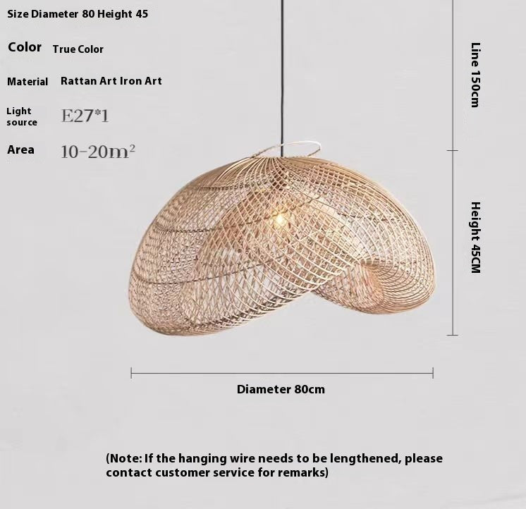 Handwoven Rattan Nordic Chandelier