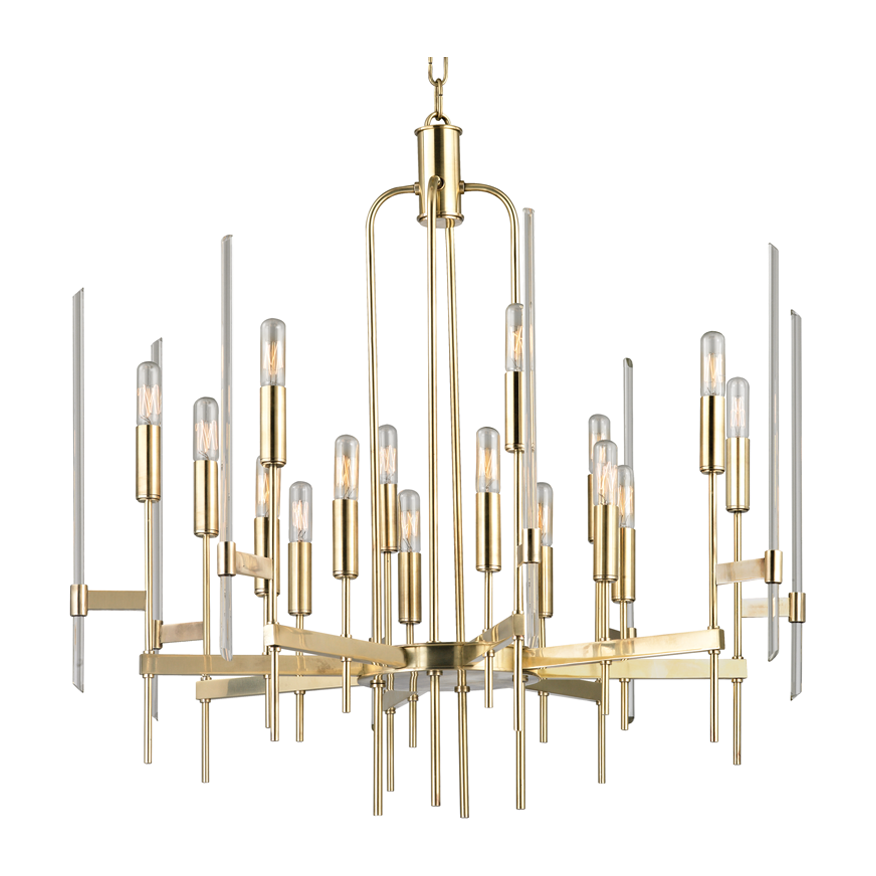 Hudson Valley Lighting Bari 16 Light 30 inch Chandelier Ceiling Light / Aged Brass