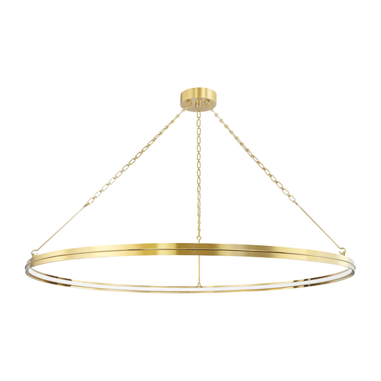 Hudson Valley Lighting Rosendale 1 Light 56 inch Chandelier Ceiling Light / Aged Brass