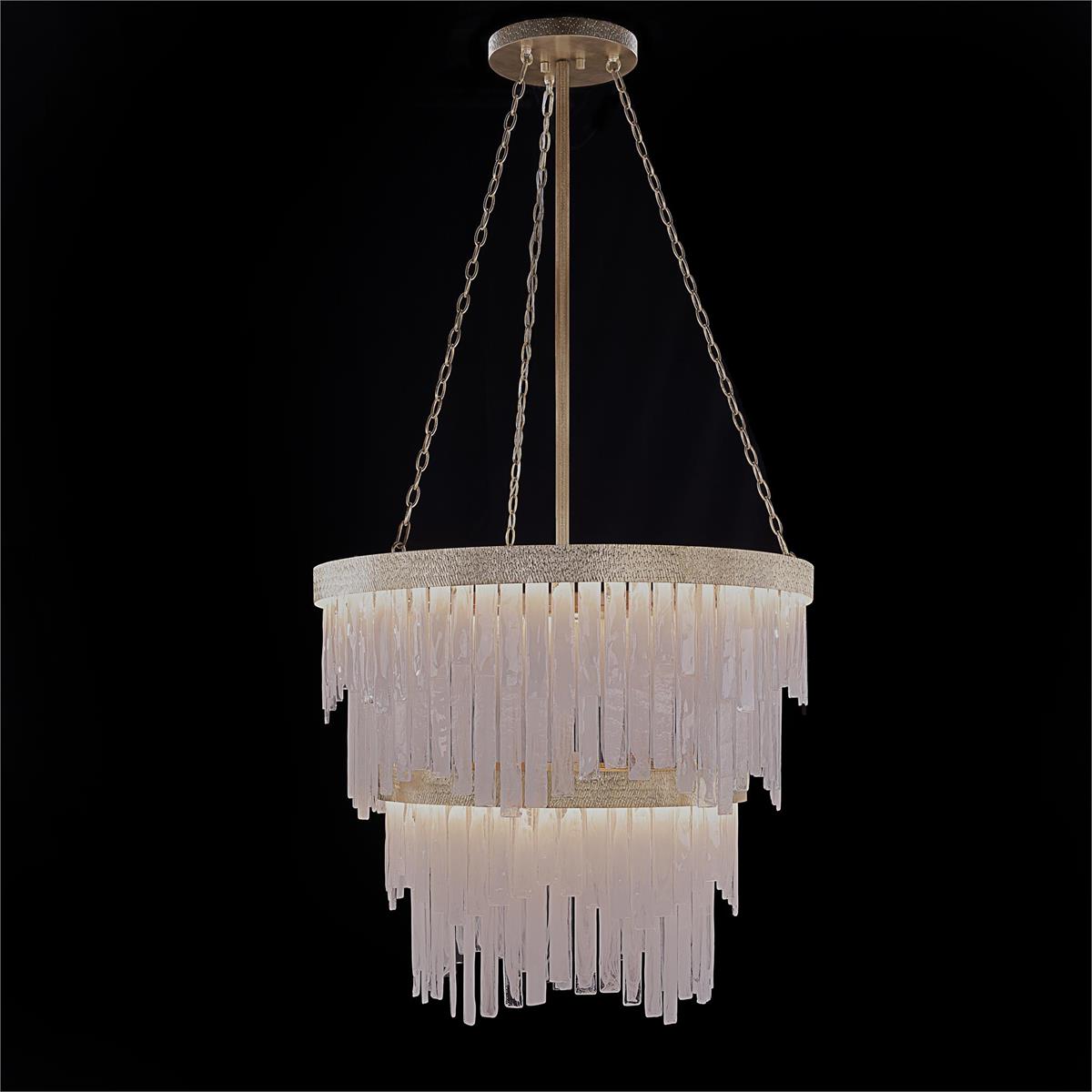 Two-Tier Alabaster Glass LED Chandelier / Default Title