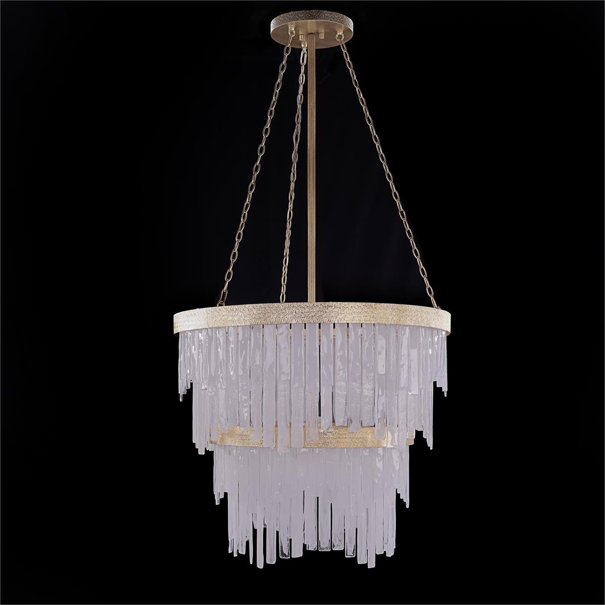 Two-Tier Alabaster Glass LED Chandelier