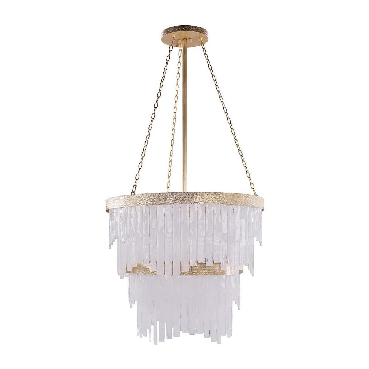 Two-Tier Alabaster Glass LED Chandelier
