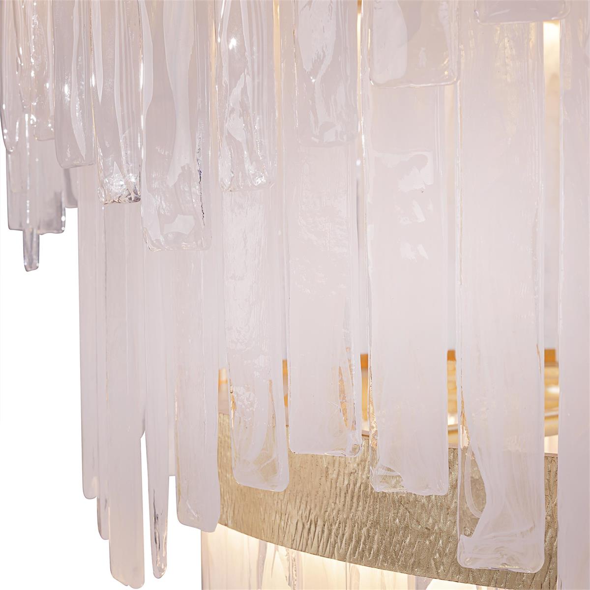 Two-Tier Alabaster Glass LED Chandelier