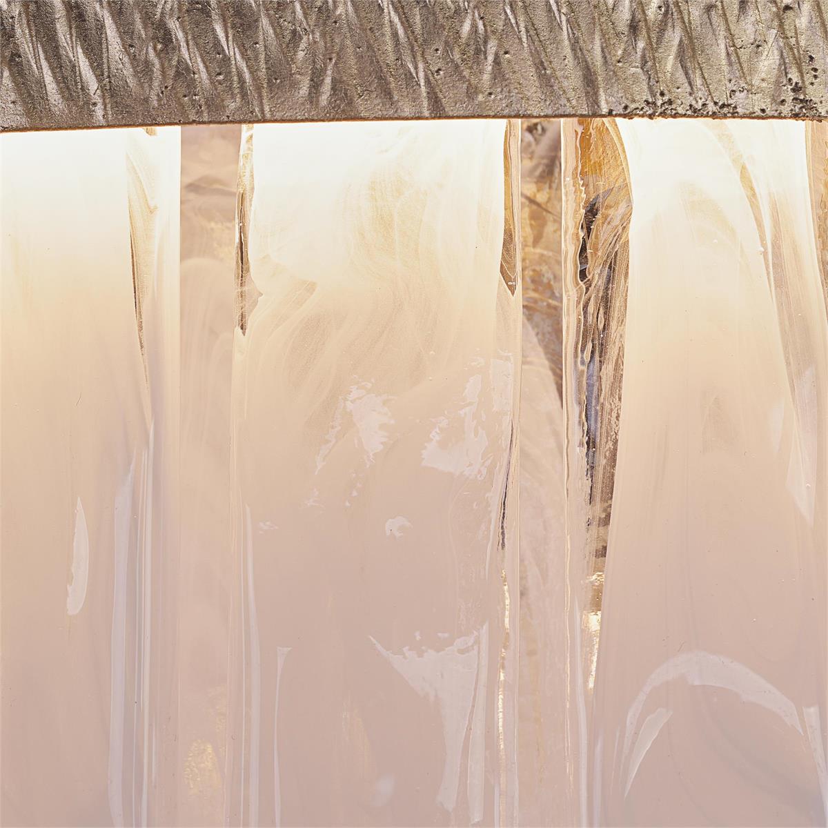 Two-Tier Alabaster Glass LED Chandelier