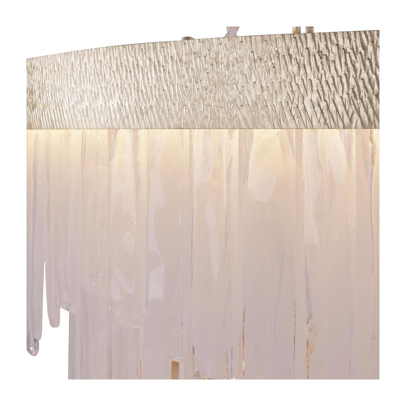 Two-Tier Alabaster Glass LED Chandelier